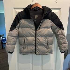 Polo by Ralph Lauren Gray and Black Puffer Coat
